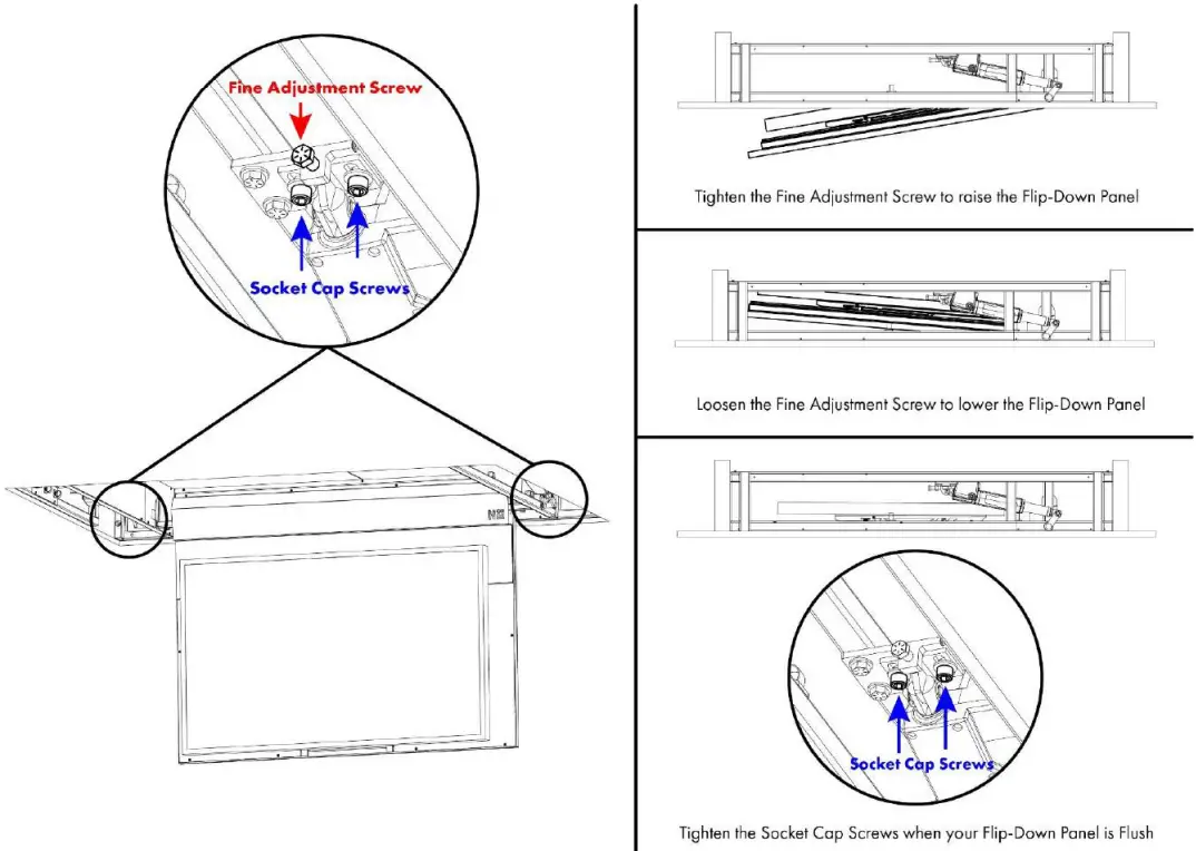 NEXUS 21 CL 65 Professional Grade Flip Down TV - Raise the system
