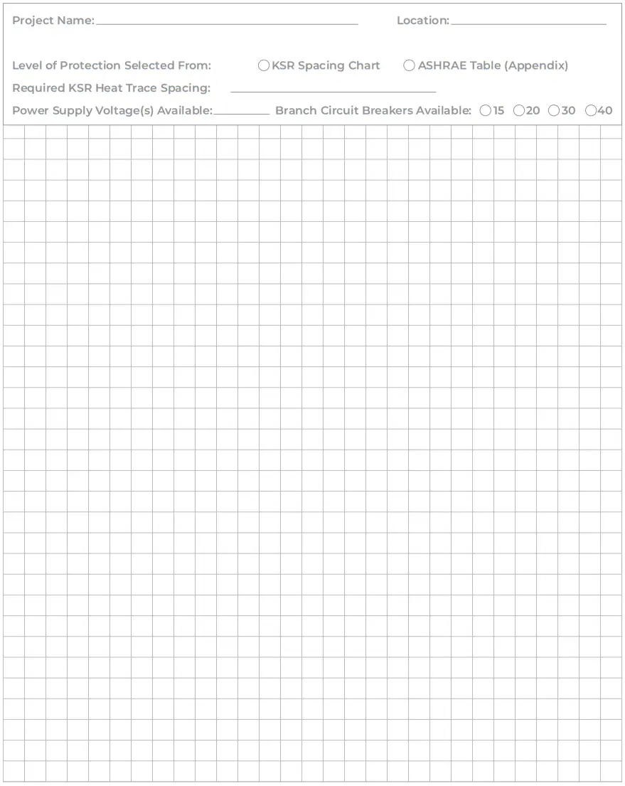 THERMON SnoTrace KSR Heating Cables - Worksheet