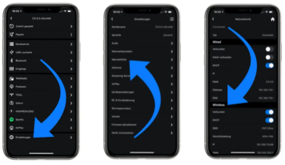 AVM INSPIRATION CS 2 3 Audio Video Manufacturing GmbH - WLAN configuration