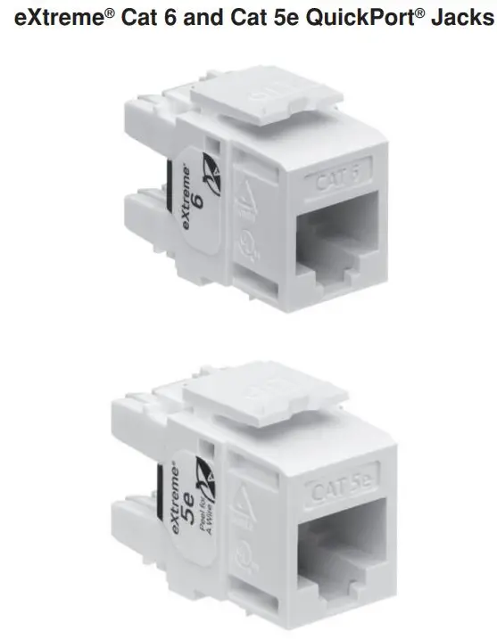 LEVITON Extreme Cat 6 and Cat 5e QuickPort Jacks Installation Guide