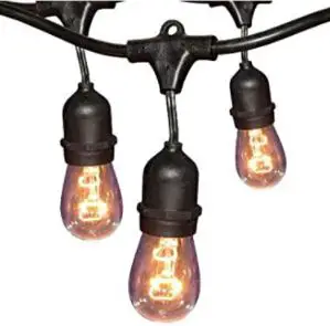 HAMPTON BAY HB-10521-HS 12-Light Indoor Outdoor 24 FT RGBW LED Smart Hubspace Cafe String Light