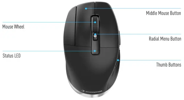 3Dconnexion CadMouse Pro Wireless Left