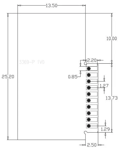 LedVCloud ML3369T P Wi Fi Module - Mechanical Dimensions