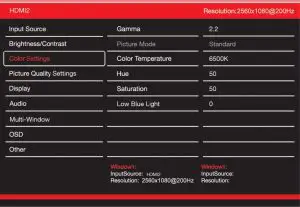 FIG 13 COLOR SETTINGS