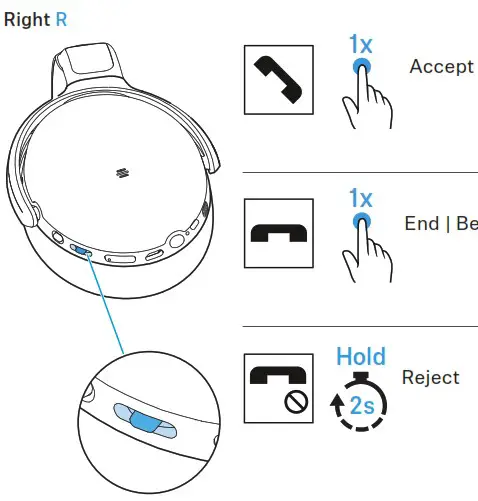 sennheiser HD 458BT Wireless Noise Cancelling headPhone - Call functions