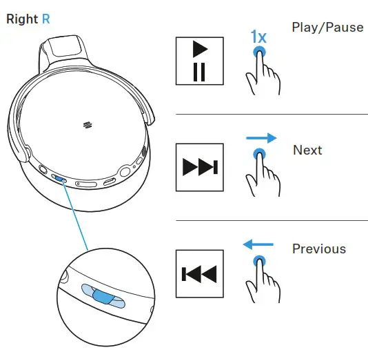 sennheiser HD 458BT Wireless Noise Cancelling headPhone - Music functions