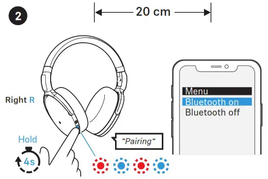 sennheiser HD 458BT Wireless Noise Cancelling headPhone - Pairing and connecting to a Bluetooth device 2