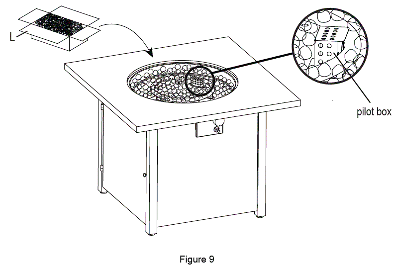 PHI VILLA E02GS010 32 Inch H Square Black Metal Base Propane Gas Fire Pit Table-10