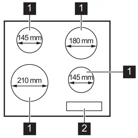 Cooking surface layout
