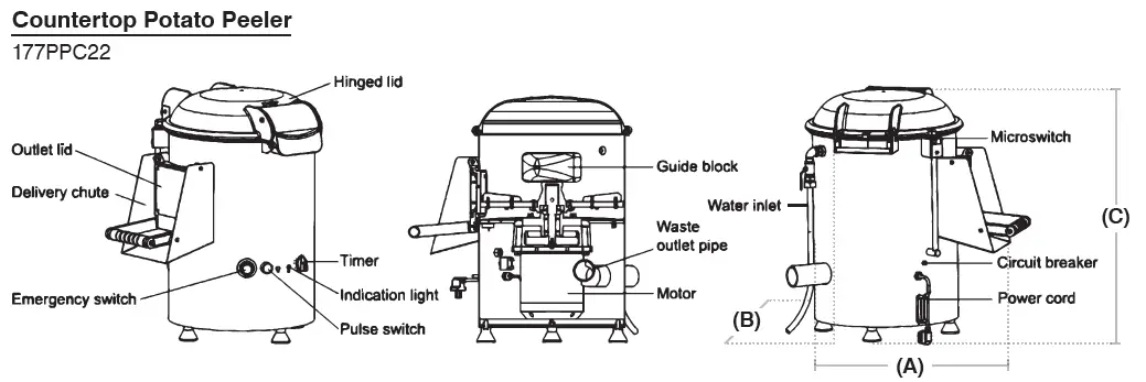 AVANTCO 177PPC22 Potato Peelers- fig 1
