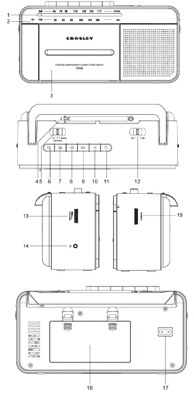 CROSLEY-CT102A-AM-FM-RADIO-CASSETTE-RECORDER-FIG-1