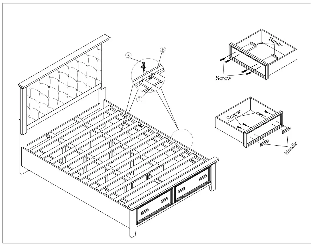 Best Quality Furniture SAN EK4 Sandy 4 Piece Cappuccino Eastern King Platform Storage Bedroom Set - Fgure 3