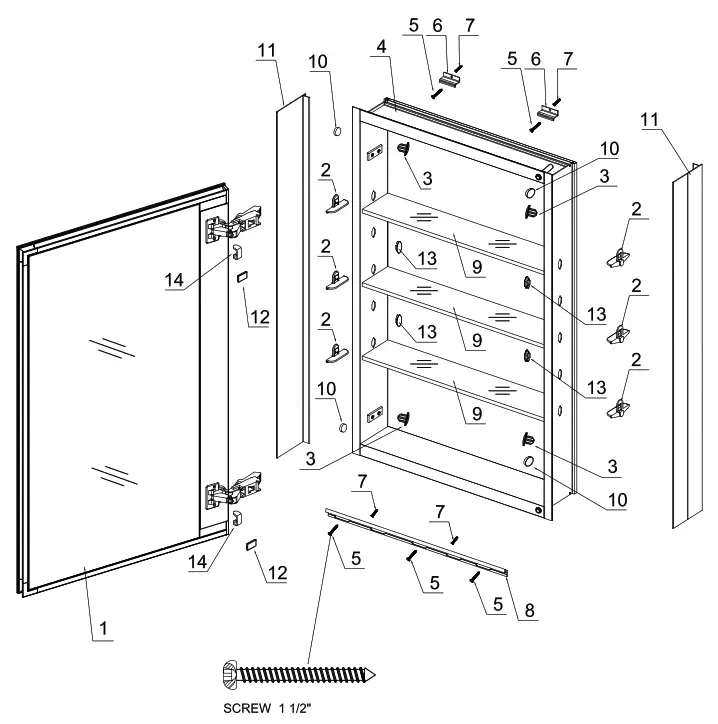 WELLFOR DK MCA2330 BL Medicine Cabinet - fig