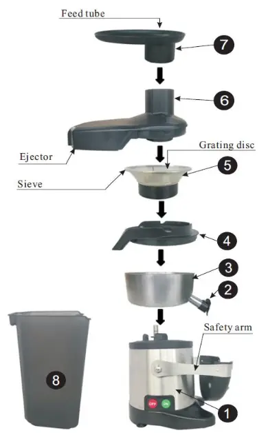 CHEFMASTER HEA873 Fruit and Vegetables Automatic Juicer