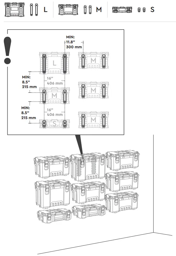 RIDGID 254067 20 Pro Gear System 22 Inch Modular Tool Box Storage and Organizer - HANGING OPTIONS
