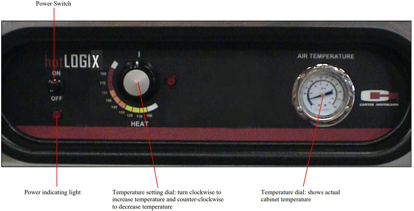 CARTER HOFFMANN LOGIX7 Series Heated Holding Cabinets - Control panel