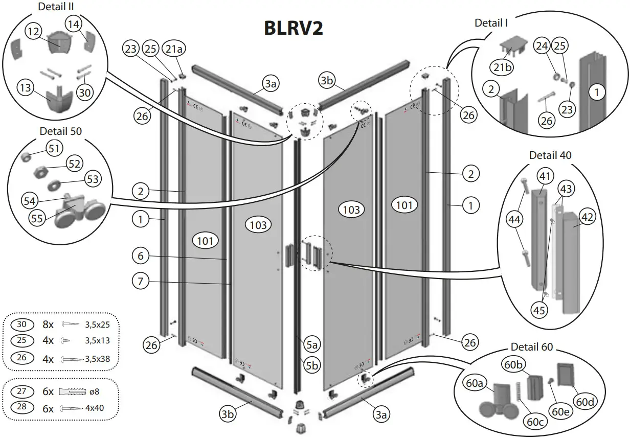 Ravak BLRV2K 120 Shower enclosure - Figure 1