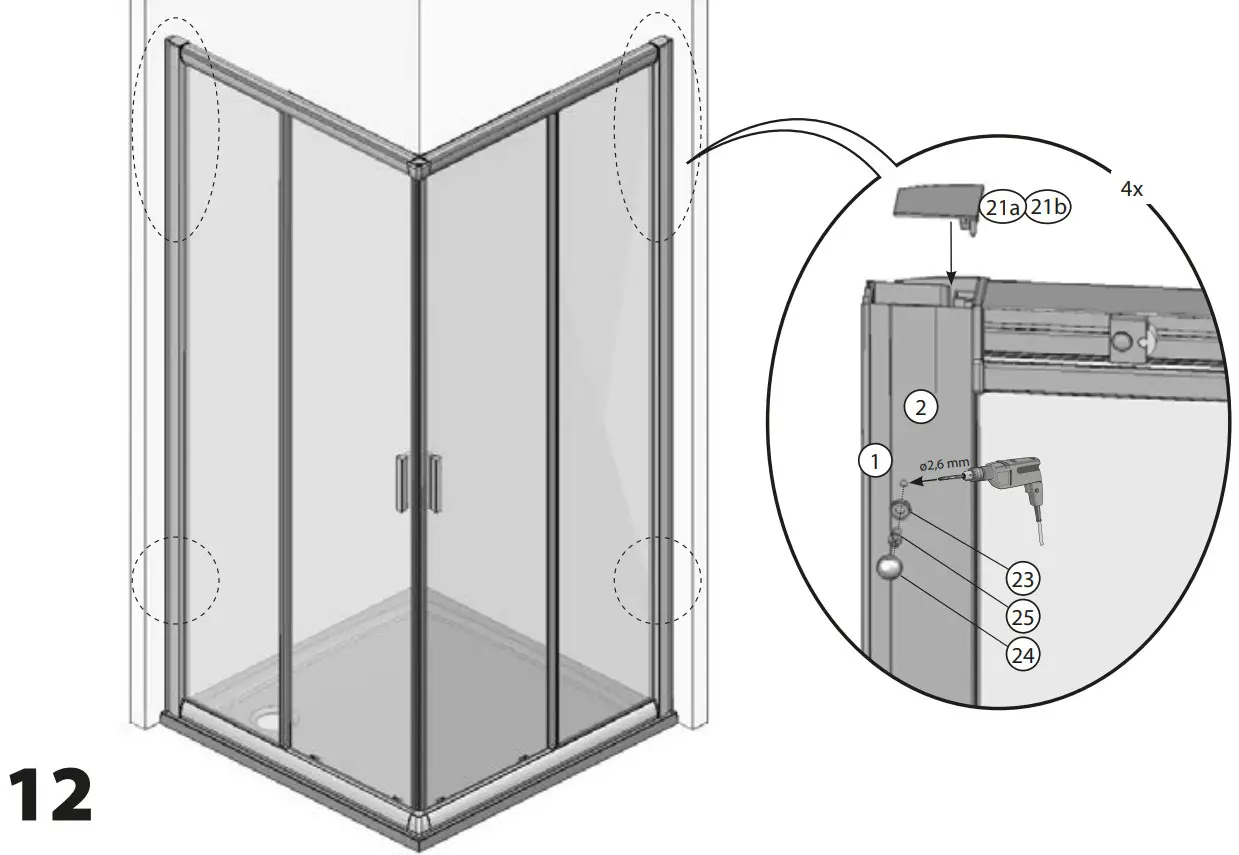 Ravak BLRV2K 120 Shower enclosure - Figure 14