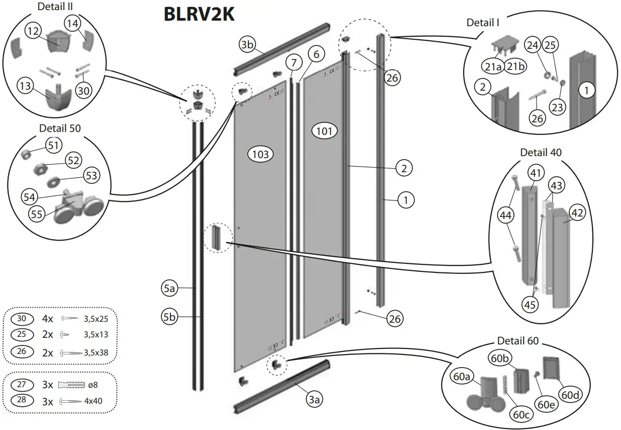Ravak BLRV2K 120 Shower enclosure - Figure 2