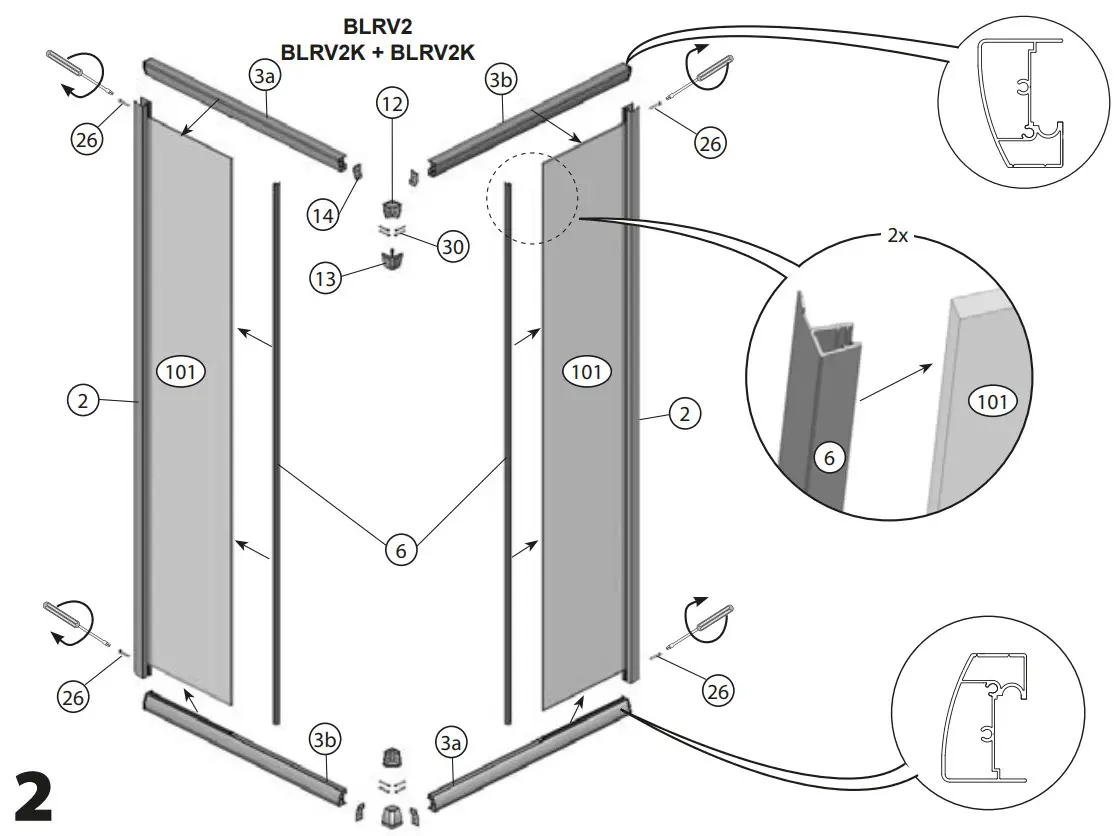 Ravak BLRV2K 120 Shower enclosure - Figure 4