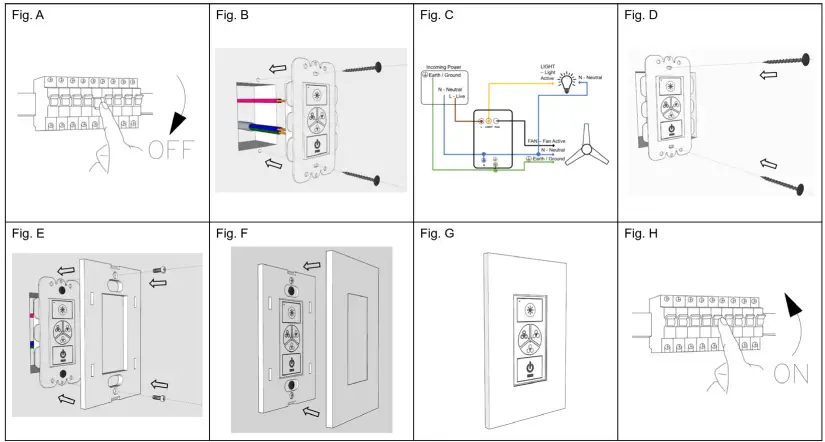 Brilliant SMART 99888 Smart WiFi AC Ceiling Fan Wall Controller 2