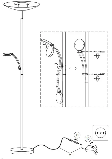 Paul Neuhaus 833535 ALFRED LED Uplighter Brass - overview 4