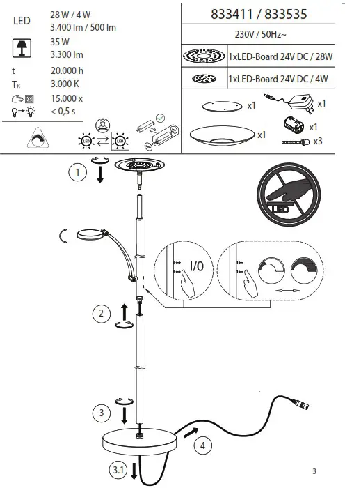 Paul Neuhaus 833535 ALFRED LED Uplighter Brass - overview