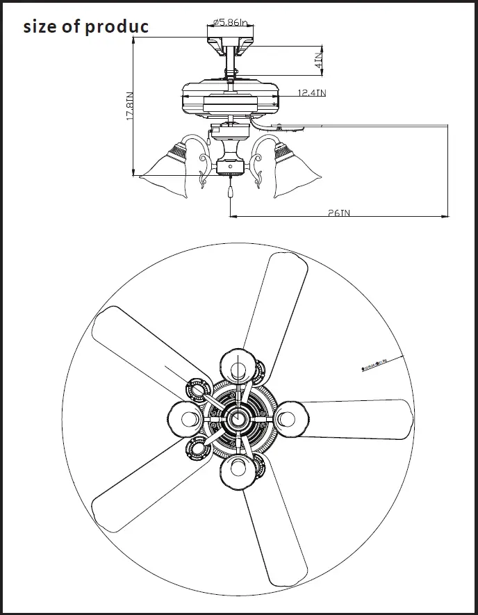 ParrotUncle-BBEL2101ORB -52-in.-Indoor-Bronze-Downrod-Mount-Ceiling-Fan-with-Pull-Chain-and-Light-Kit-fig-9