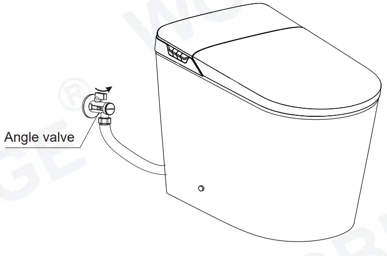 WOODBRIDGE B0980S Electronic Washlet Toilet -. Turn on the angle valve