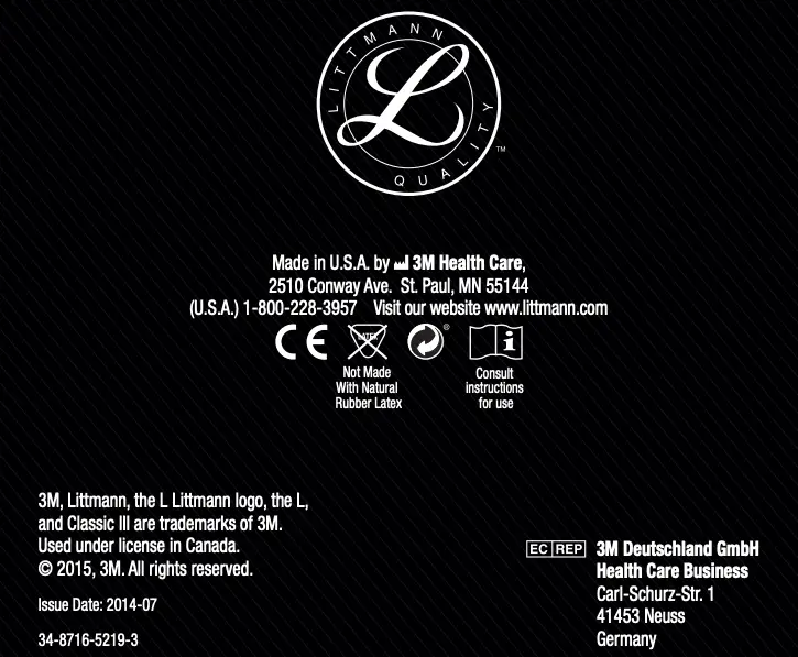 Littmann Classic III Last Page