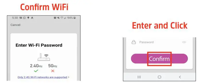 Energizer Smart WiFi Outdoor Camera EOX1-1002 User Guide - Confirm WiFi