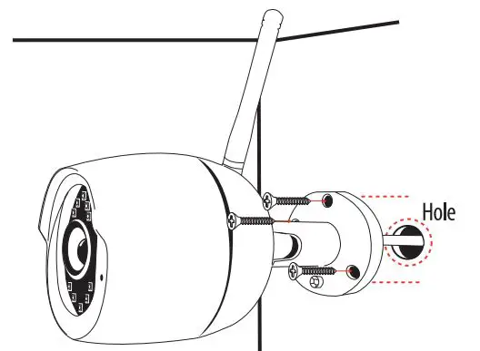 Energizer Smart WiFi Outdoor Camera EOX1-1002 User Guide - Drill a hole in your wall and feed the wire through
