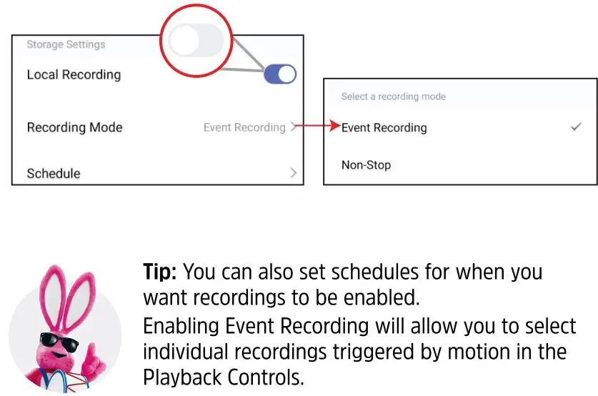 Energizer Smart WiFi Outdoor Camera EOX1-1002 User Guide - Local Recording