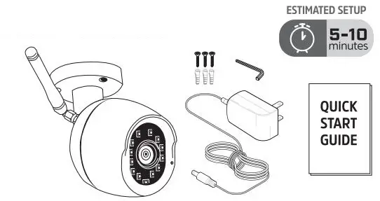 Energizer Smart WiFi Outdoor Camera EOX1-1002 User Guide - Package Includes