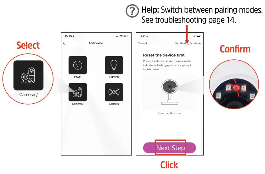 Energizer Smart WiFi Outdoor Camera EOX1-1002 User Guide - Select the camera category and confirm