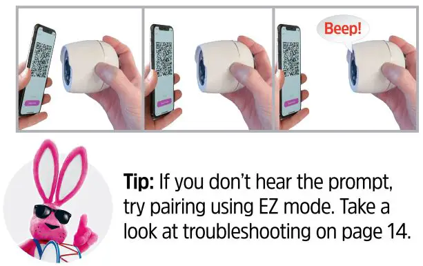 Energizer Smart WiFi Outdoor Camera EOX1-1002 User Guide - Touch the lens of the camera directly against the QR Code