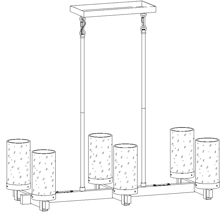 ZEVNI A04761C6 Rudolf 6 Light Gold-Black Modern Contemporary Chandelier