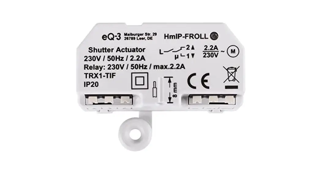 Homematic Ip Hmip-froll Shutter Actuator Flush-mount User Manual