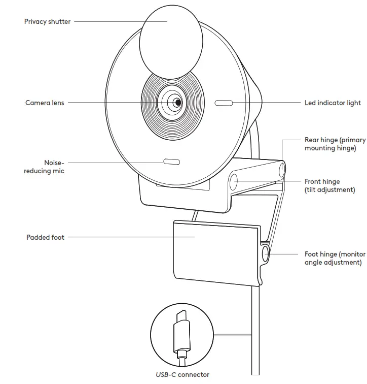 logitech BRIO 300 Full HD Webcam - Fig