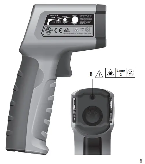 IDEAL Single Laser Targeting Infrared Thermometer 61-827 Datasheet - FIGURE 1