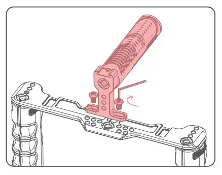 NEEWER Aluminum Alloy Camera Video Cage Film Movie - Attach the handle and tighten the screws securely.