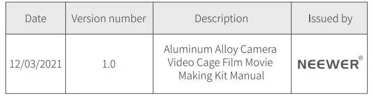 NEEWER Aluminum Alloy Camera Video Cage Film Movie - Version Control