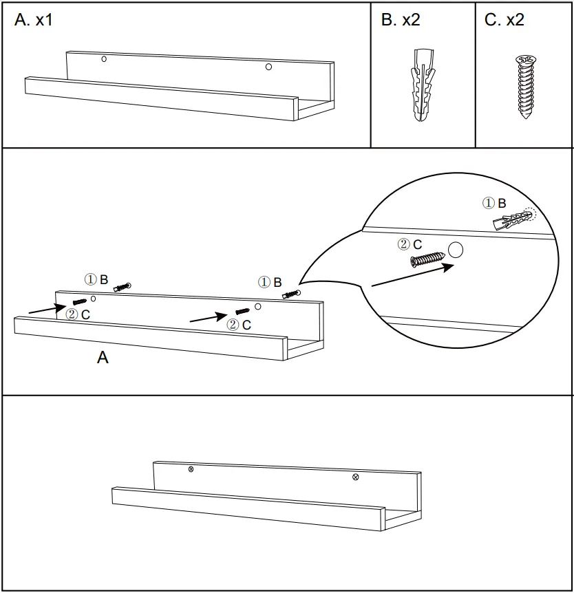 Kmart 43165643 Black Picture Rail