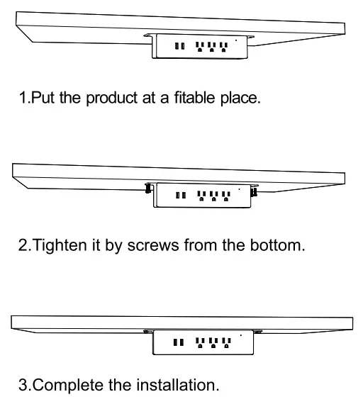 FLEXISPOT PS016 Under Desk Power Strip with USB - bottom