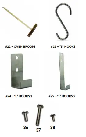 PINNACOLO PPO-1-02 Premio Wood Fired Outdoor Pizza Oven - PART LIST