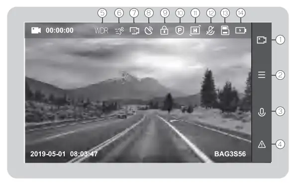 SURFOLA SD710 Dash Camera - Video Mode