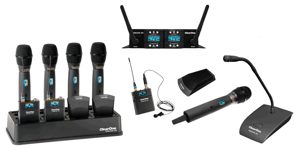 ClearOne DIALOG 20 and DIALOG 10 USB Wireless Microphone Systems
