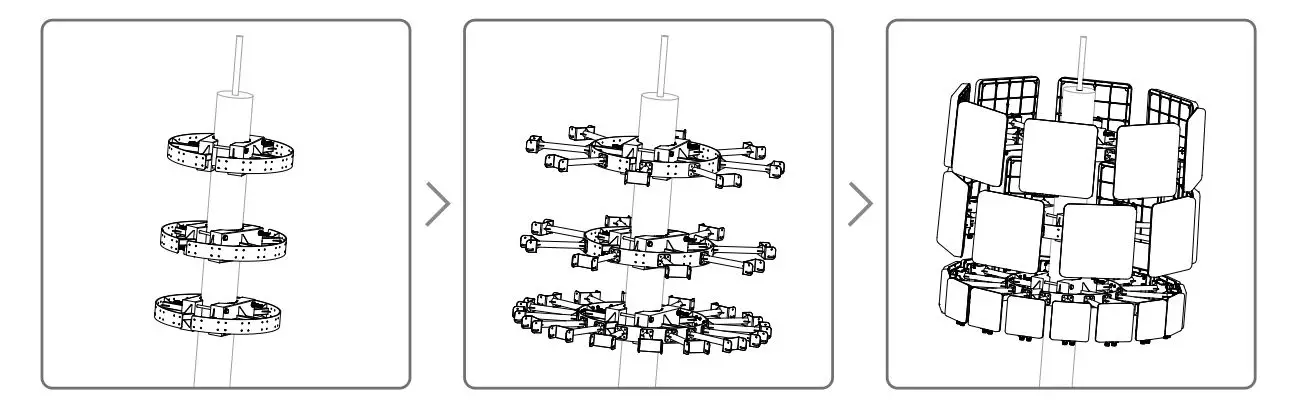 dji AS-F1800 Aeroscope Stationary Unit - Attaching the G16 antennas to the pole