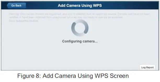 Add Camera Using WPS Screen