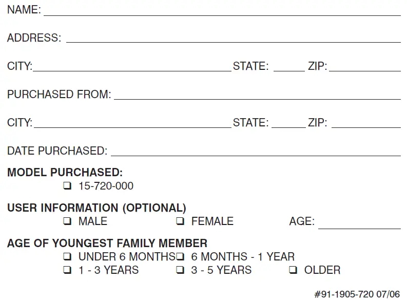 THERMOMETER WARRANTY REGISTRATION